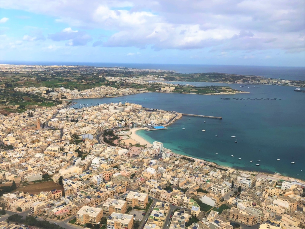 飛行機から見たマルタ島